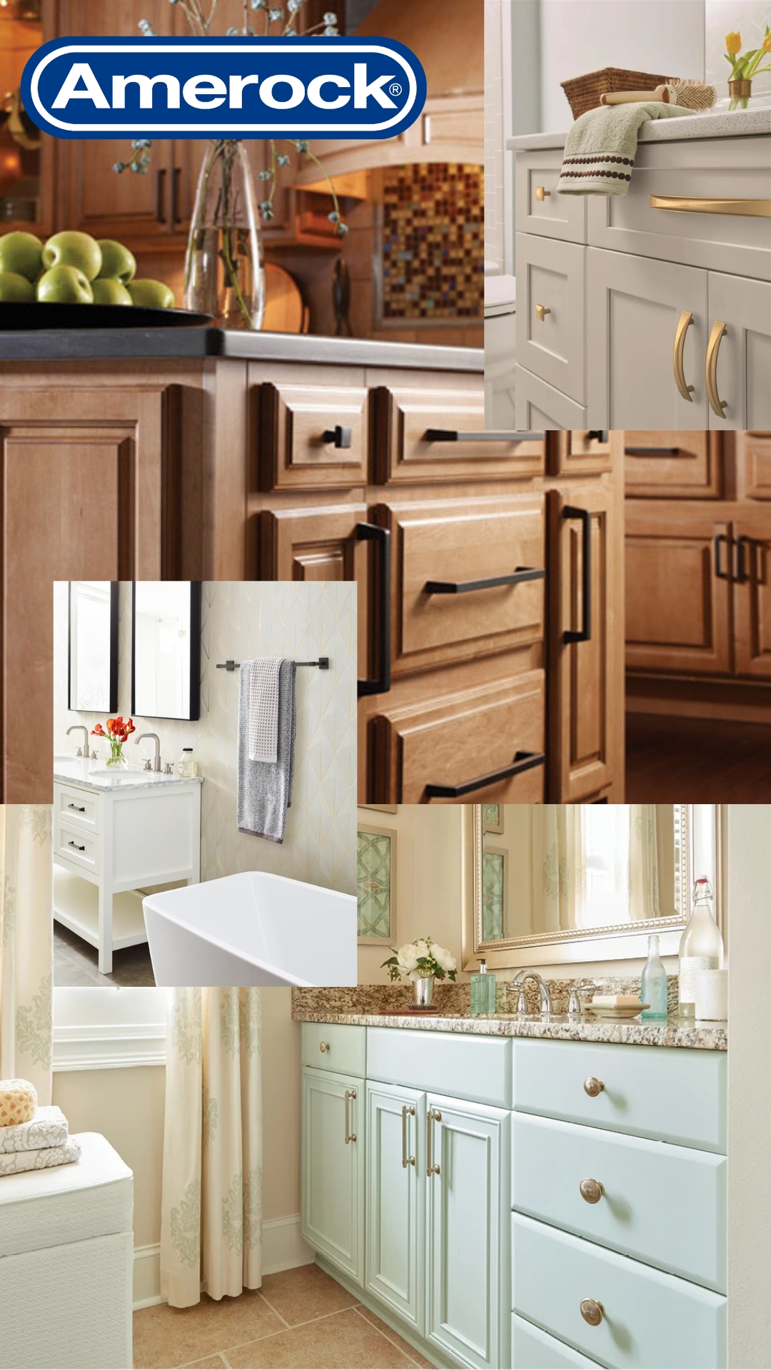 Amerock cabinet hardware in kitchens and baths
